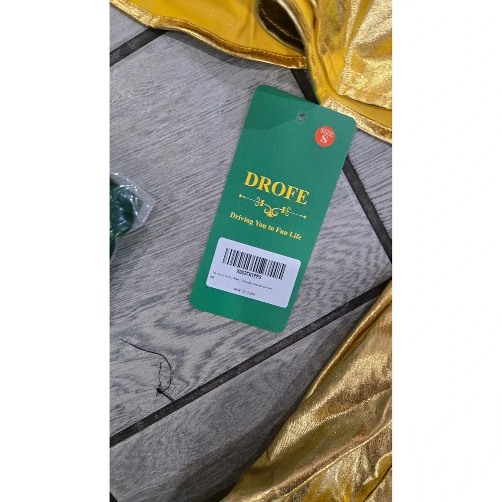 DROFE Gold Batgirl Costume Set Halloween‎ Cosplay Party Girl Size S